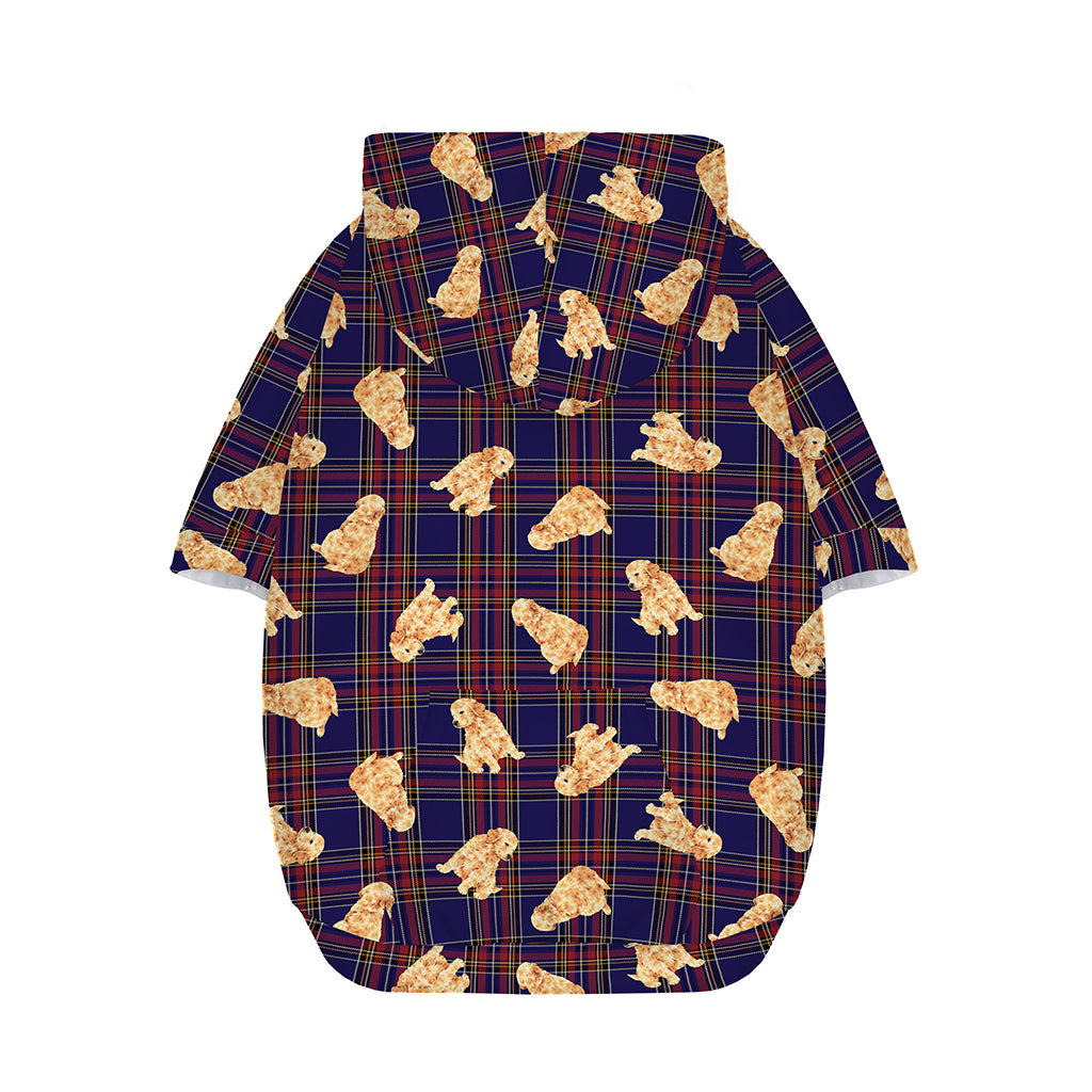 Golden Retriever Tartan Pattern Print Dog Zip Up Hoodie