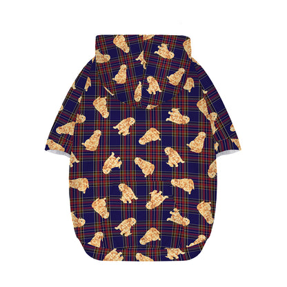 Golden Retriever Tartan Pattern Print Dog Zip Up Hoodie