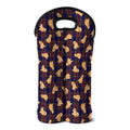 Golden Retriever Tartan Pattern Print Double Neoprene Wine Tote
