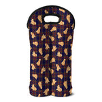 Golden Retriever Tartan Pattern Print Double Neoprene Wine Tote