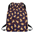 Golden Retriever Tartan Pattern Print Drawstring Backpack