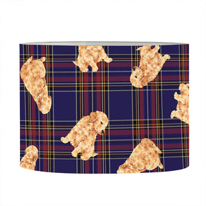 Golden Retriever Tartan Pattern Print Drum Lamp Shade