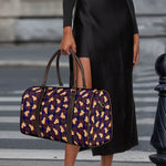 Golden Retriever Tartan Pattern Print Duffle Bag
