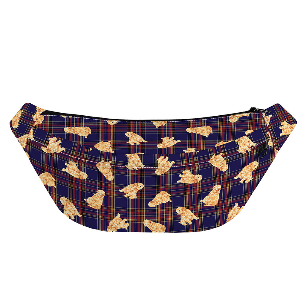 Golden Retriever Tartan Pattern Print Fanny Pack
