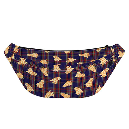 Golden Retriever Tartan Pattern Print Fanny Pack