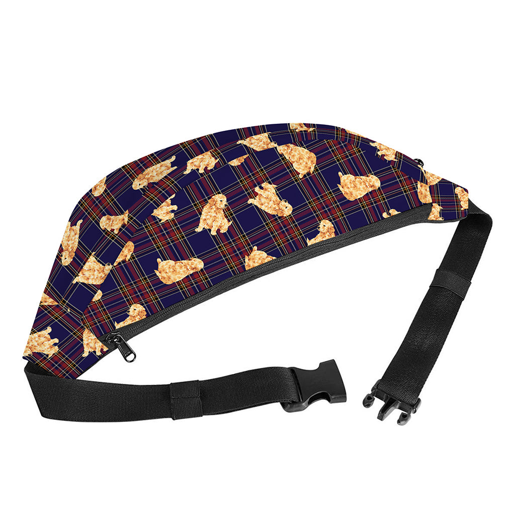 Golden Retriever Tartan Pattern Print Fanny Pack