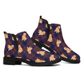 Golden Retriever Tartan Pattern Print Flat Ankle Boots