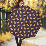 Golden Retriever Tartan Pattern Print Foldable Umbrella