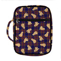 Golden Retriever Tartan Pattern Print Front Pocket Bible Bag