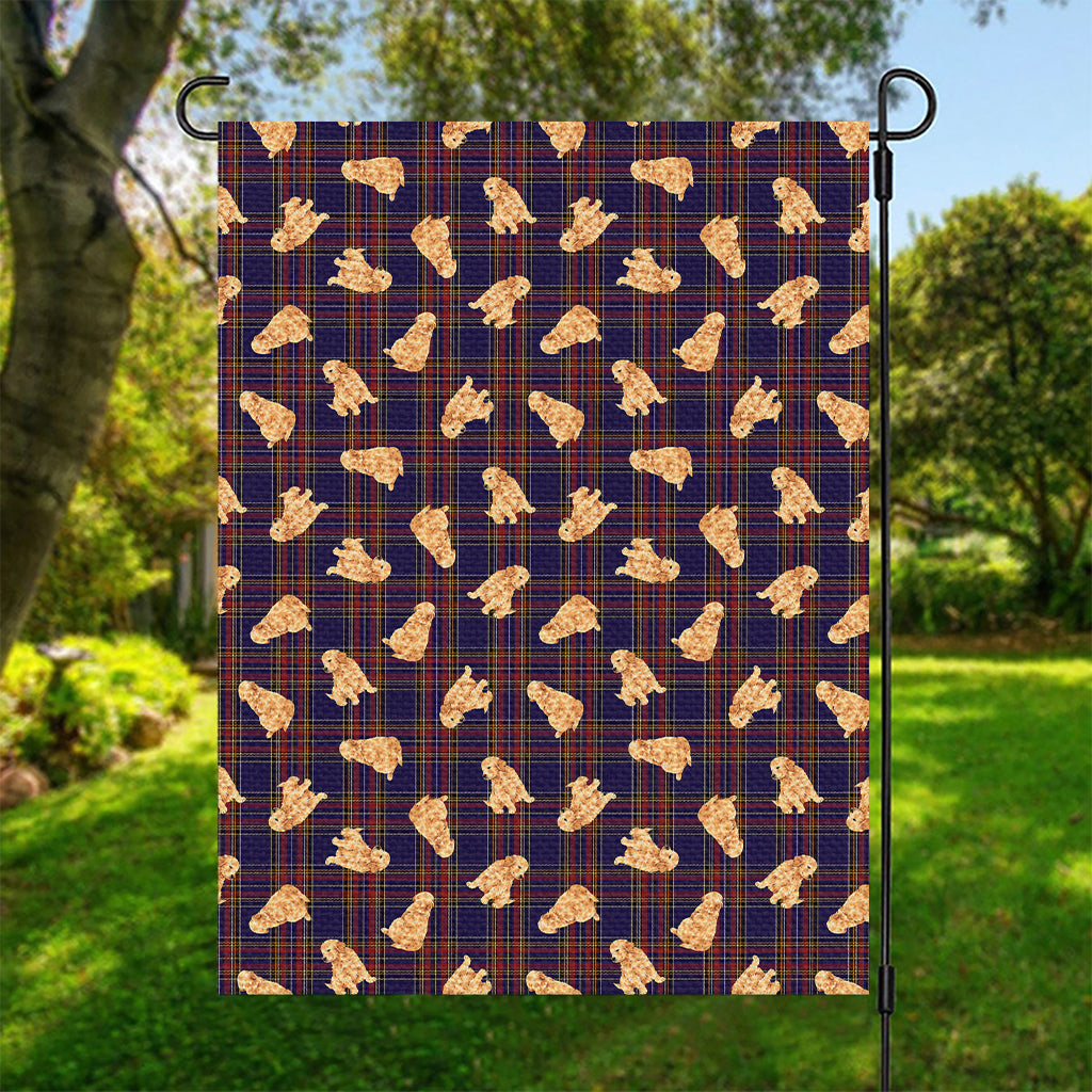 Golden Retriever Tartan Pattern Print Garden Flag