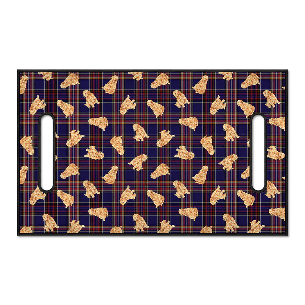 Golden Retriever Tartan Pattern Print Golf Cart Seat Cover