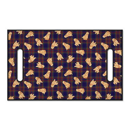 Golden Retriever Tartan Pattern Print Golf Cart Seat Cover