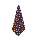 Golden Retriever Tartan Pattern Print Hand Towel