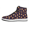 Golden Retriever Tartan Pattern Print High Top Leather Sneakers