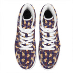 Golden Retriever Tartan Pattern Print High Top Leather Sneakers