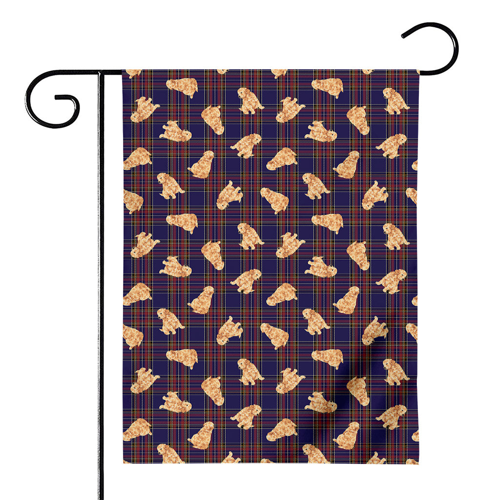 Golden Retriever Tartan Pattern Print House Flag