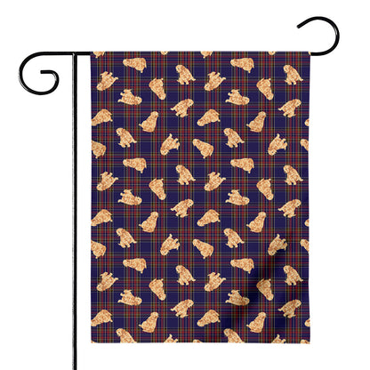 Golden Retriever Tartan Pattern Print House Flag
