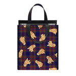 Golden Retriever Tartan Pattern Print Insulated Lunch Tote