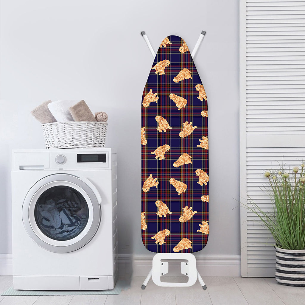 Golden Retriever Tartan Pattern Print Ironing Board Cover