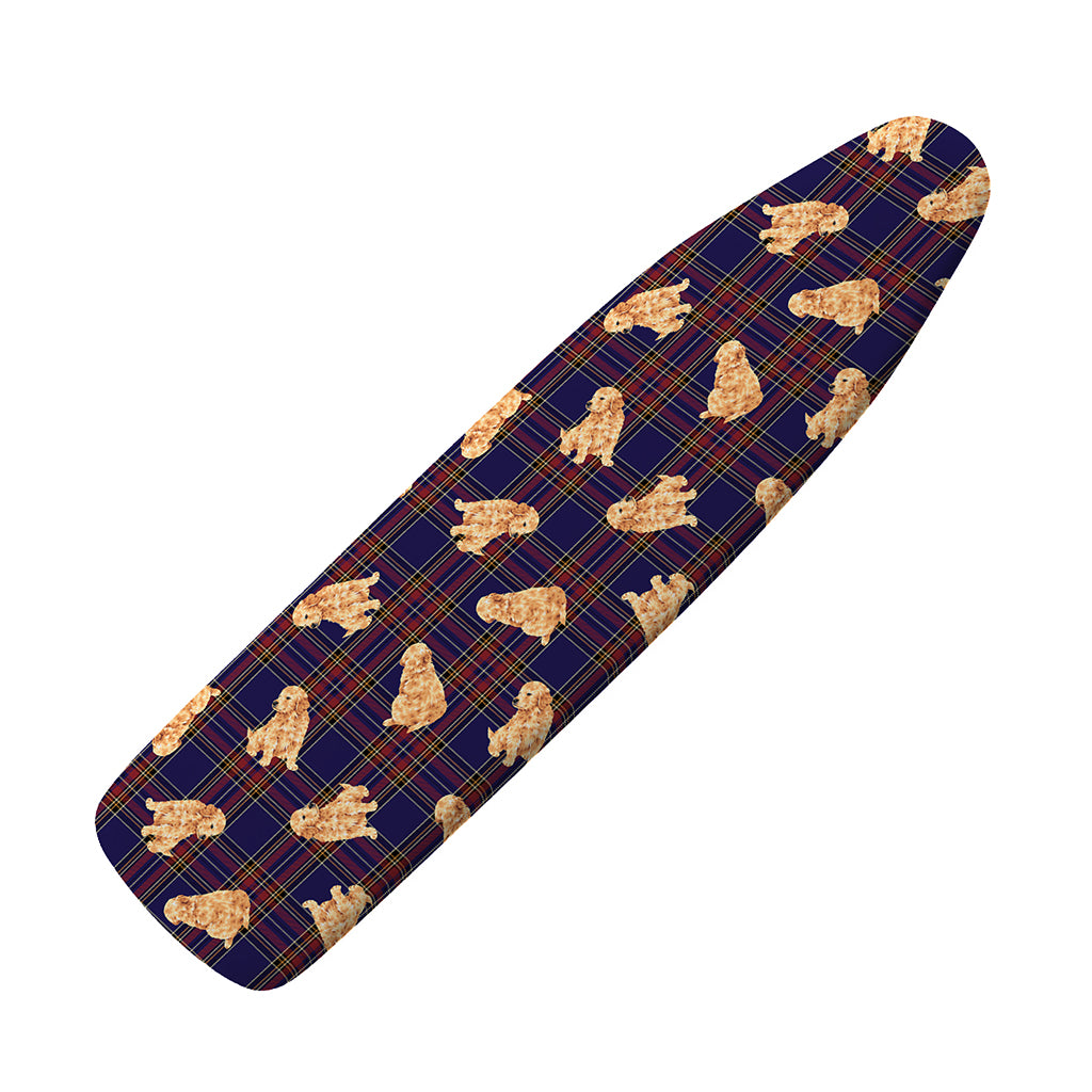 Golden Retriever Tartan Pattern Print Ironing Board Cover