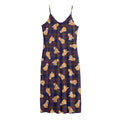 Golden Retriever Tartan Pattern Print Jersey Midi Cami Dress