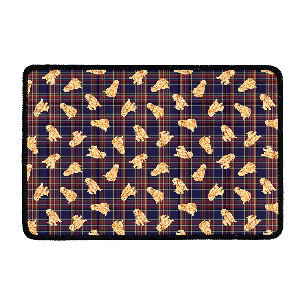 Golden Retriever Tartan Pattern Print Kitchen Mat