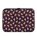 Golden Retriever Tartan Pattern Print Laptop Sleeve
