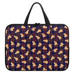 Golden Retriever Tartan Pattern Print Laptop Sleeve With Handle