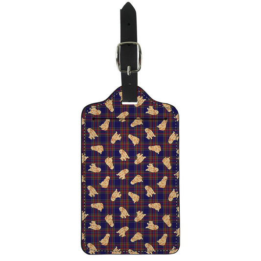Golden Retriever Tartan Pattern Print Luggage Tag