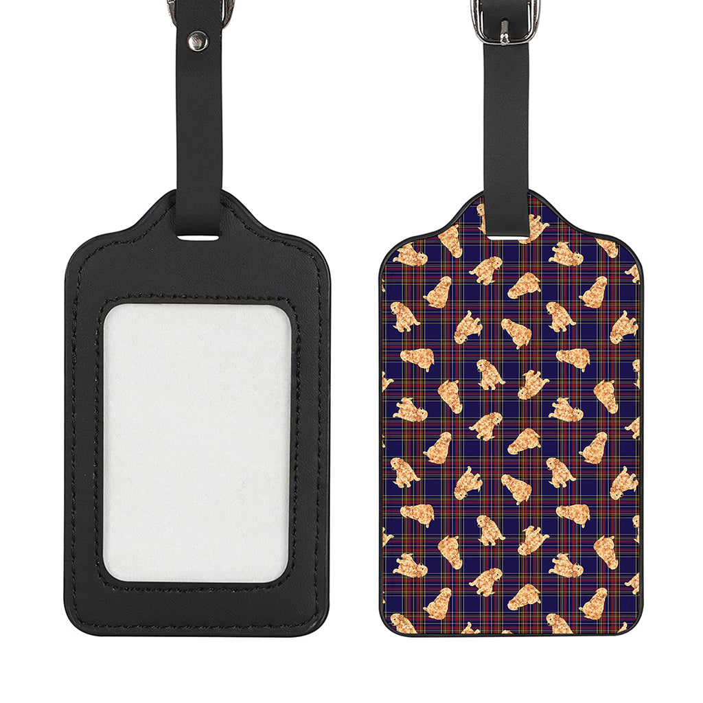 Golden Retriever Tartan Pattern Print Luggage Tag