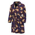 Golden Retriever Tartan Pattern Print Men's Bathrobe