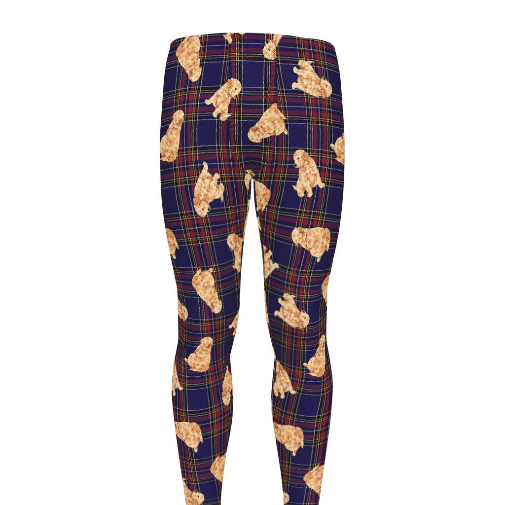 Golden Retriever Tartan Pattern Print Men's leggings