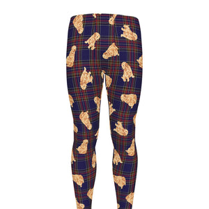 Golden Retriever Tartan Pattern Print Men's leggings