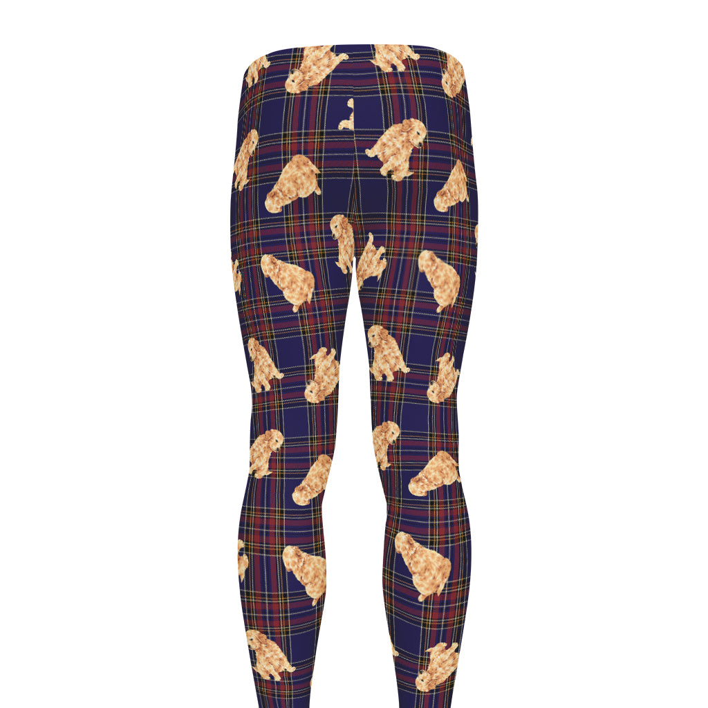 Golden Retriever Tartan Pattern Print Men's leggings