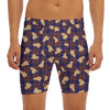 Golden Retriever Tartan Pattern Print Men's Long Boxer Briefs