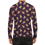 Golden Retriever Tartan Pattern Print Men's Long Sleeve Rash Guard