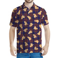 Golden Retriever Tartan Pattern Print Men's Polo Shirt
