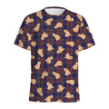 Golden Retriever Tartan Pattern Print Men's Athletic T-Shirt
