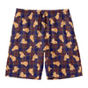 Golden Retriever Tartan Pattern Print Men's Swim Trunks