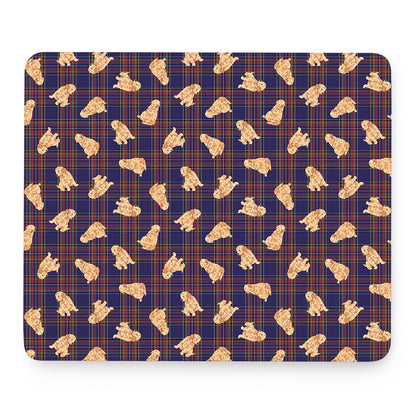 Golden Retriever Tartan Pattern Print Mouse Pad