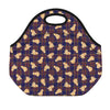 Golden Retriever Tartan Pattern Print Neoprene Lunch Bag