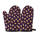 Golden Retriever Tartan Pattern Print Oven Mitts