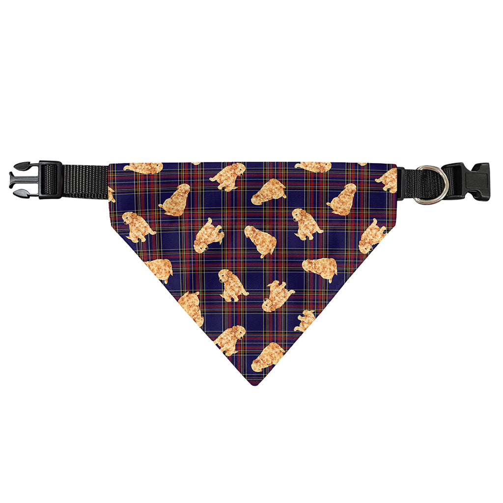 Golden Retriever Tartan Pattern Print Over The Collar Dog Bandana