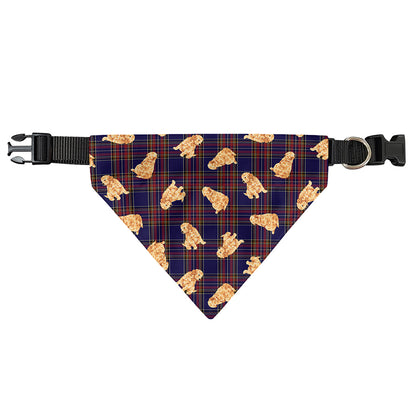 Golden Retriever Tartan Pattern Print Over The Collar Dog Bandana