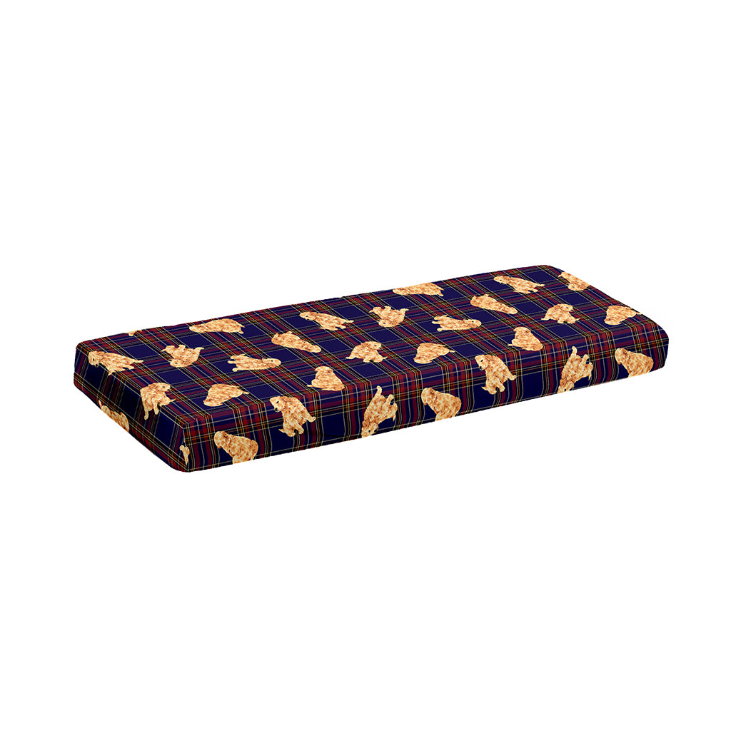 Golden Retriever Tartan Pattern Print Piano Keyboard Cover
