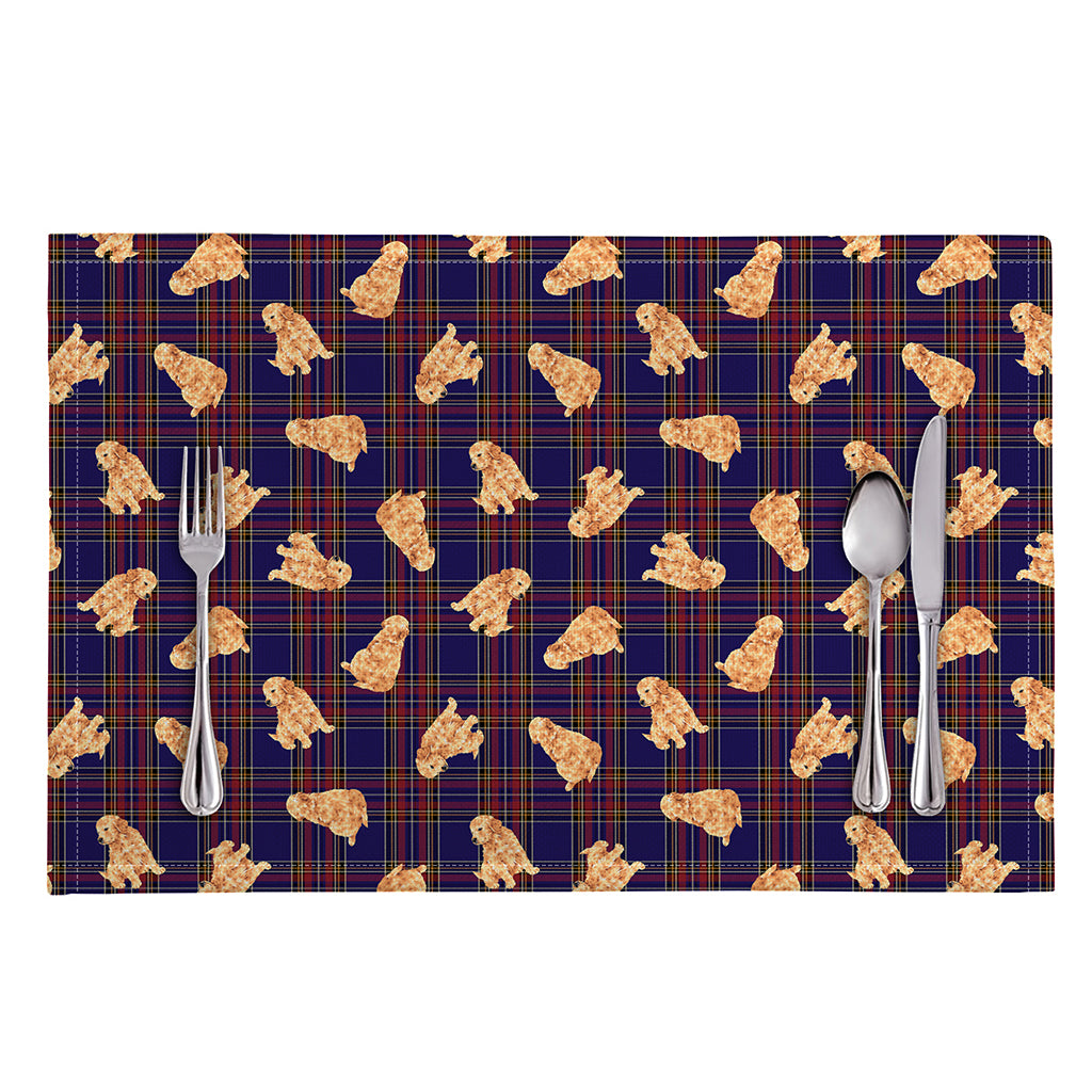 Golden Retriever Tartan Pattern Print Placemat