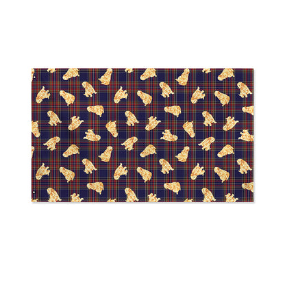 Golden Retriever Tartan Pattern Print Polyester Flag