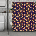 Golden Retriever Tartan Pattern Print Polyester Shower Curtain