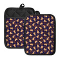 Golden Retriever Tartan Pattern Print Pot Holders With Pocket