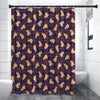 Golden Retriever Tartan Pattern Print Premium Shower Curtain